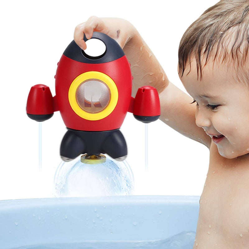 Elovien Bath Toys Space Rocket Bath Toys for Toddlers 13 Spray Water Baby Bathroom Toys with Rotating Fountain Shower Bathtub Toys for Toddlers Aged 18 Months 2 3 4 5 Years Old Kids Boys Girls - Image 4