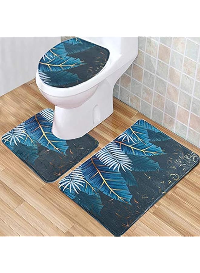 هوم كونسيبت 3 مجموعات من سجادة حمام مضادة للانزلاق + غطاء مرحاض + سجادة حمام - Image 1