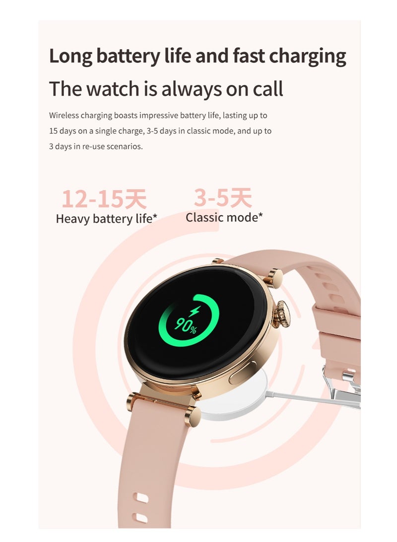 GULFLINK 2024 New Ladies Watch Smart Amoled Screen IP68 Waterproof GT4 Mini Women Smart Watch- Silver - Image 5