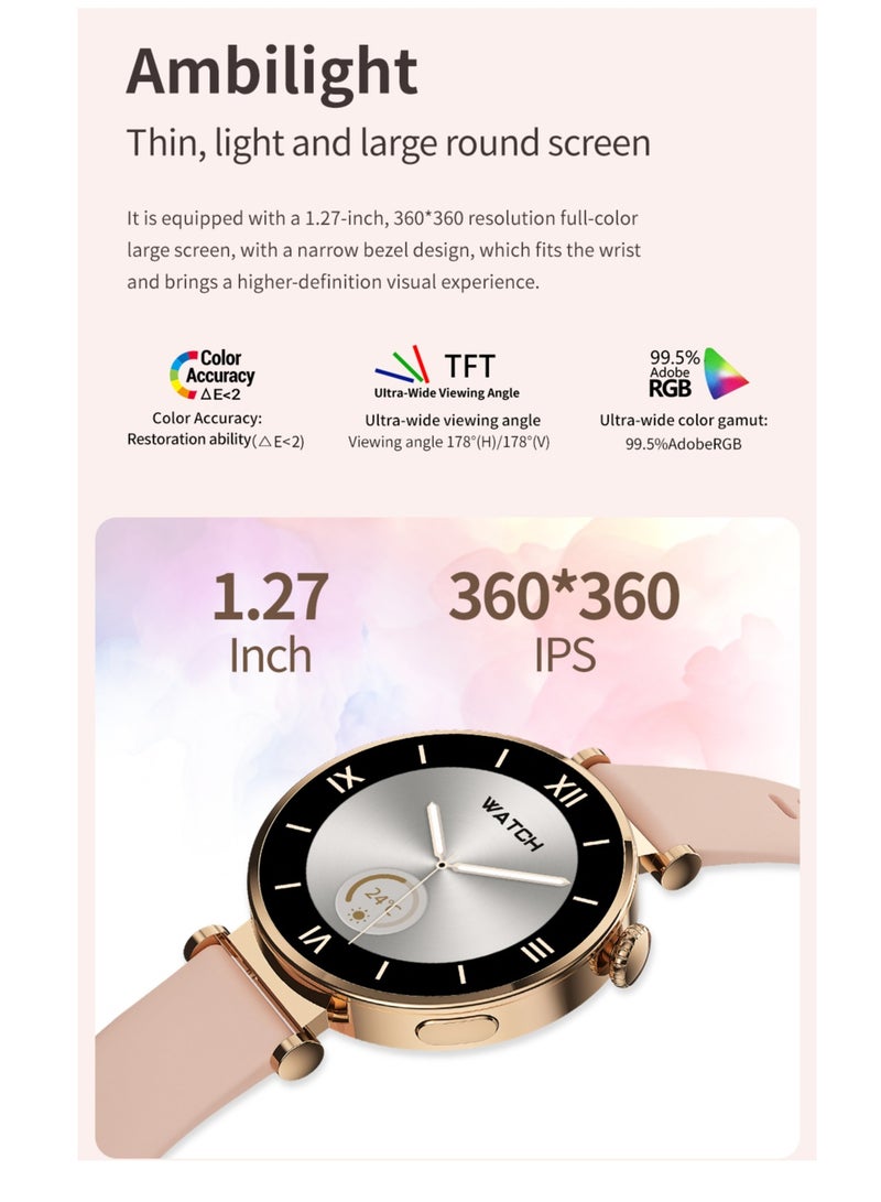 GULFLINK 2024 New Ladies Watch Smart Amoled Screen IP68 Waterproof GT4 Mini Women Smart Watch- Silver - Image 3