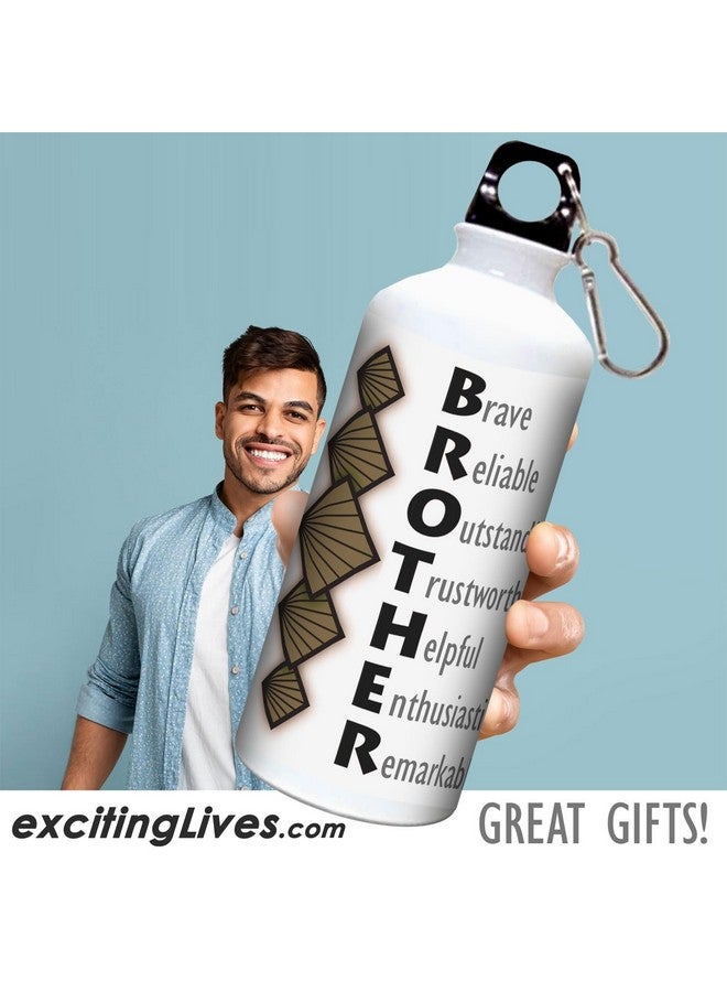 exciting Lives زجاجة شرب مثيرة - هدية للأخ الخاص - هدية لراخا باندان، راخي، راكشاباندان، هدية ليوم الأخ، عيد ميلاد، هدية للأخ، برو، باهي، أخوة - معدن أبيض - 600 مل - Image 5