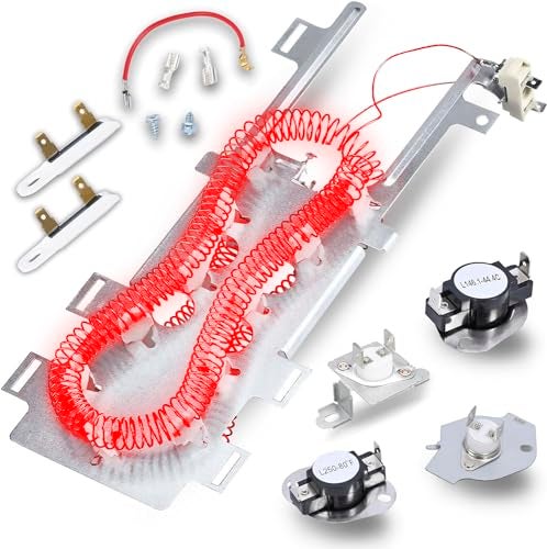 AZ4U Dryer Heating Element Replace For Whirlpool WED9400SW2 WED70HEBW0 WED7300XW0 WED8300SW0 WED9150WW1 WED9550WW1 WED9200SQ1 WED7800XW0 WED9500TW3 WED9200SQ0 WED8300SW1 WED9050XW1 WED9750WL0 W/Thermostat - Image 1