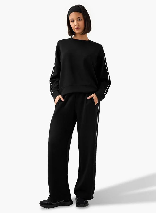 Splash Active Women Regular Fit Joggers with Button Detail