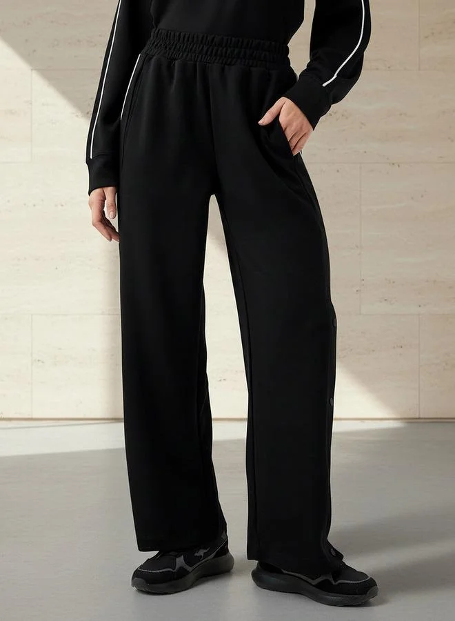 Splash Active Women Regular Fit Joggers with Button Detail