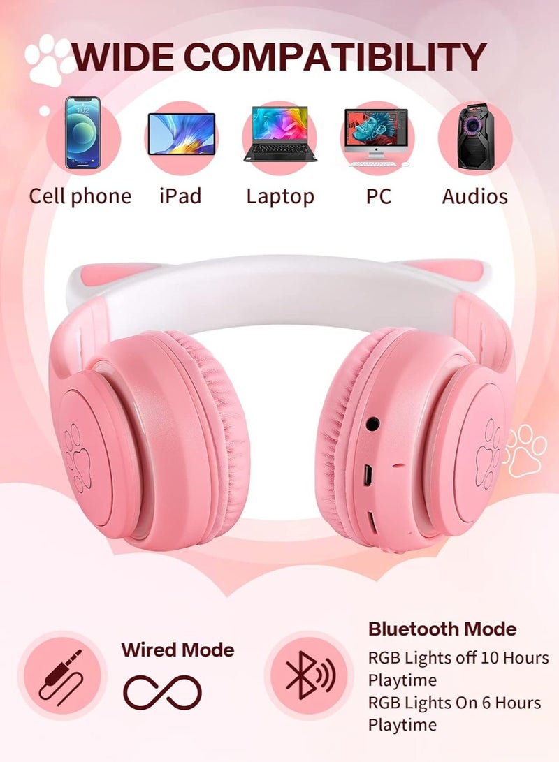 Wireless Cat Ear Design Bluetooth Stereo Headphone - Image 3
