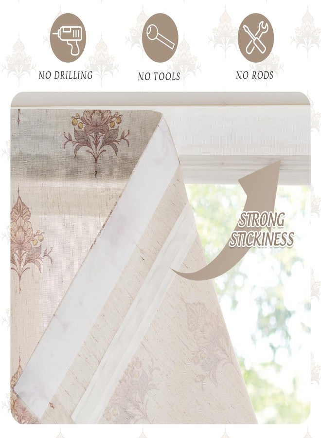 StangH Cordless Floral Roman Shades for Windows, Magnetic Linen Textured Light Filtering Blind Vintage Elegant Print Window Covering for Bedroom Living Room, W 30 x L 64, 1 Panel - Image 4