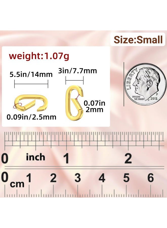 Ofiuny 10Pcs 18K Gold Filled Oval Clasp Carabiner Necklace Clasps and Closures Spring Ring Clasp Pearl Necklace Enhancer Connector for Jewelry Finding Necklace Bracelet Making - Image 3