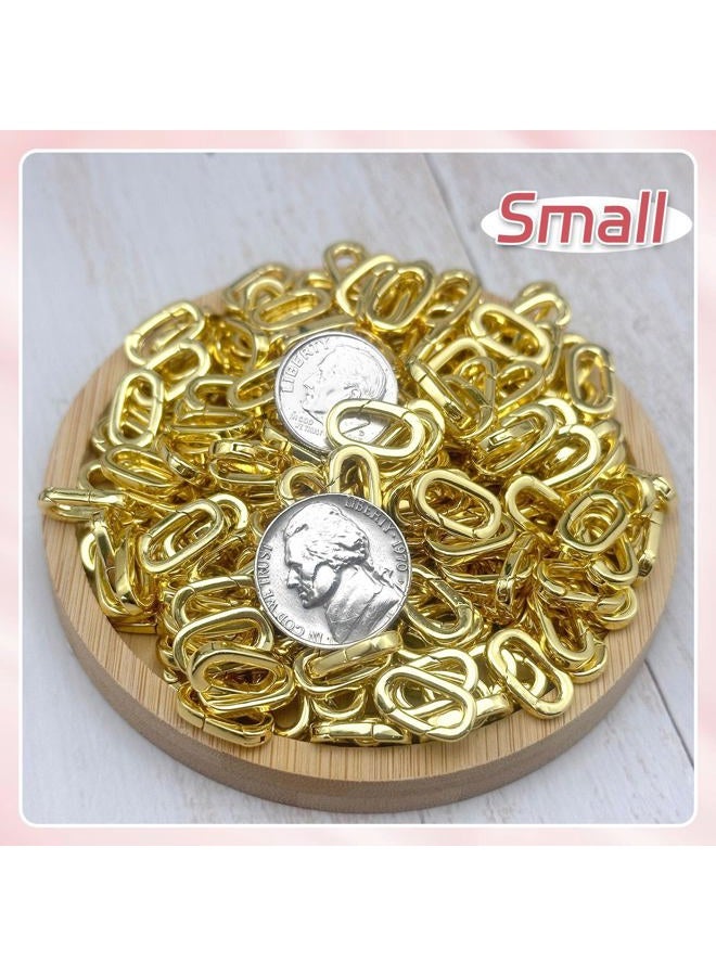 Ofiuny 10Pcs 18K Gold Filled Oval Clasp Carabiner Necklace Clasps and Closures Spring Ring Clasp Pearl Necklace Enhancer Connector for Jewelry Finding Necklace Bracelet Making - Image 2