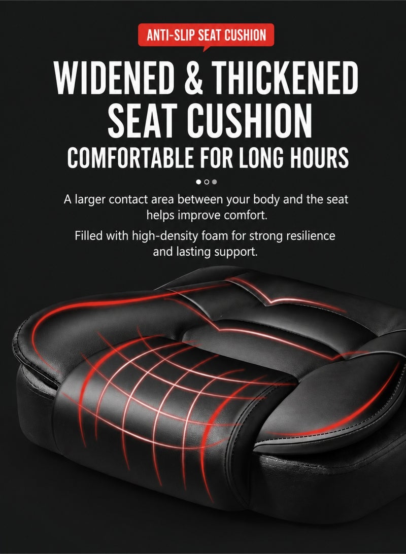 FUOE Executive Ergonomic Cloud Office Chair Cat-Scratch-Resistant Leather Reclining Desk Computer Swivel Silent Wheel Adjustable Height High-Back Big Gaming Chair - Image 4