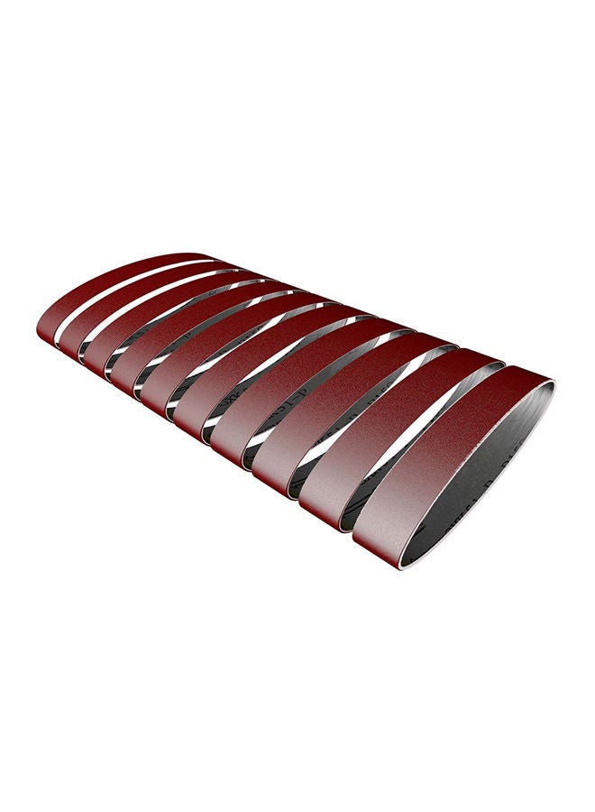 NIBEMINENT 10-Piece Replacement Sanding Belt For Anglr Grinder Red/Silver 15 x 330millimeter  - Image 1