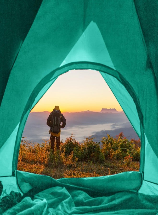 STRAUSS Portable Camping Tent | Ideal for 4 Person | Quick 5-10 Minute Setup | Waterproof Tent for Camping | Superior Air Ventilation | Ideal for Indoors and Outdoors | Camping Accessories,Blue/Green - Image 5
