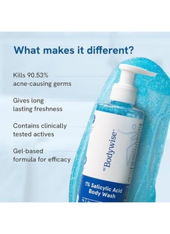 Be Bodywise Be Bodywise 1% Salicylic Acid Body Wash Shower Gel | Prevents Body Acne, Bumpy skin, Exfoliates & Deep cleanses skin | Paraben & SLS free | Suitable for all skin types | 250ml  - Image 5