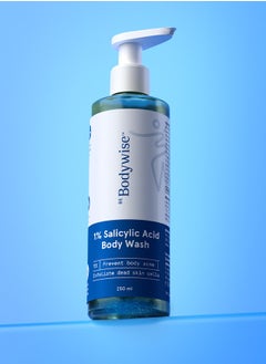 Be Bodywise 1% Salicylic Acid Body Wash Shower Gel | Prevents Body Acne, Bumpy skin, Exfoliates & Deep cleanses skin | Paraben & SLS free | Suitable for all skin types | 250ml