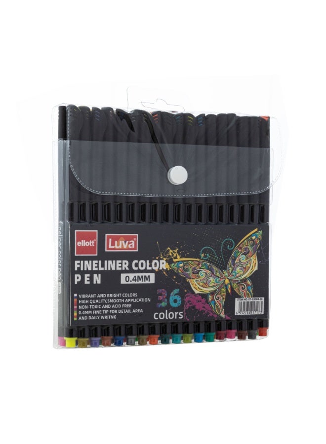 تشيلو أقلام رسم ملونة ، 36 لون سن 0.4 مم حبر جاف غير سام للمدرسة والكتابة والتلوين للأطفال - Image 1