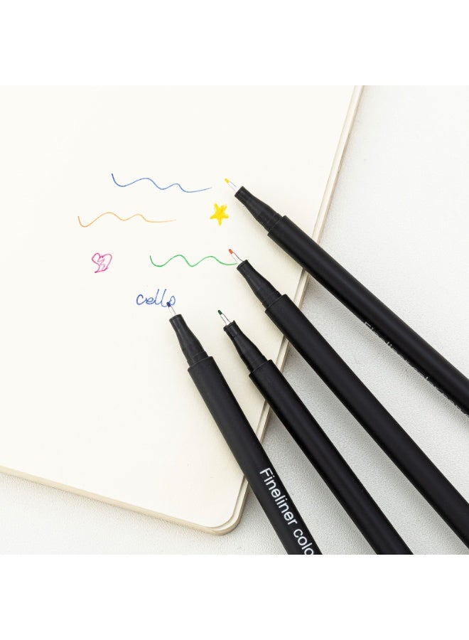 تشيلو أقلام رسم ملونة ، 36 لون سن 0.4 مم حبر جاف غير سام للمدرسة والكتابة والتلوين للأطفال - Image 3