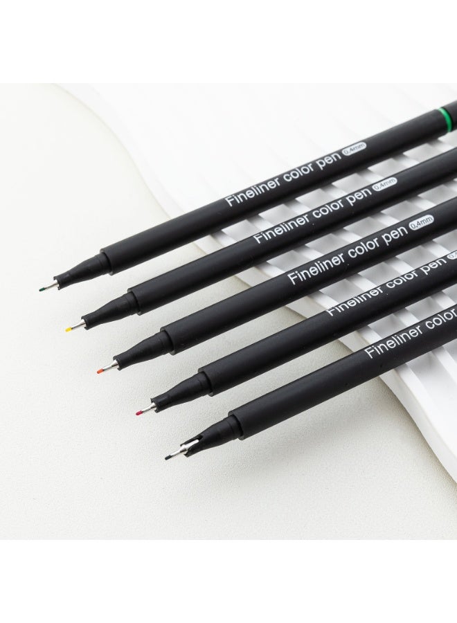 تشيلو أقلام رسم ملونة ، 36 لون سن 0.4 مم حبر جاف غير سام للمدرسة والكتابة والتلوين للأطفال - Image 5