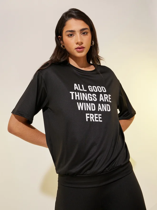 Take Two Take Two Slogan Print Short Sleeve T-Shirt and Leggings Co-Ords