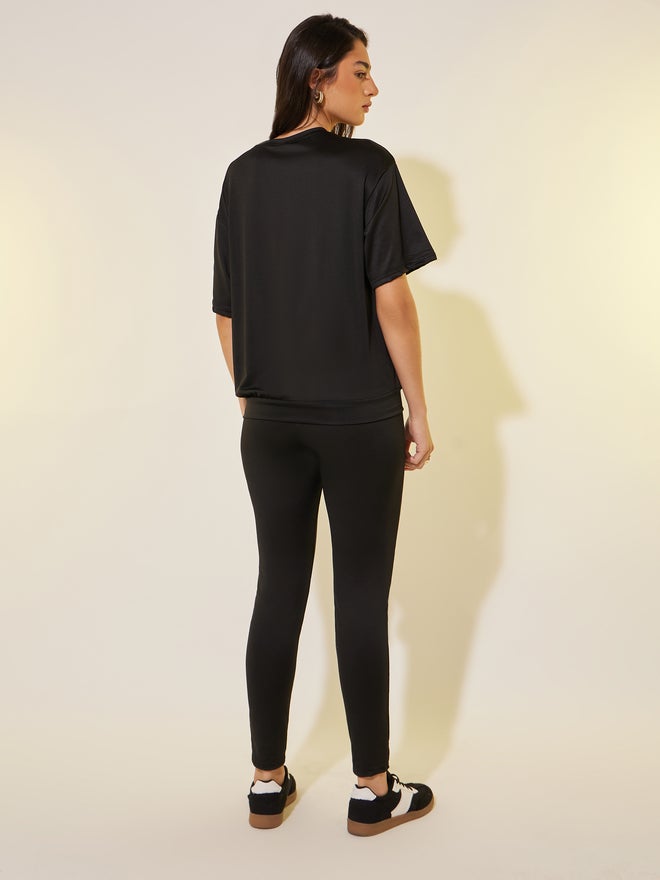 Take Two Slogan Print Short Sleeve T-Shirt and Leggings Co-Ords