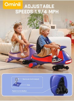 Ominii Luxury 2-in-1 Electric Wiggle Car for Kids – Rechargeable Ride-On with Pedal Power, Bluetooth Music, 360° Spinning, LED Lights & Dual Speed – Perfect Gift for Children Ages 3+  - Image 5