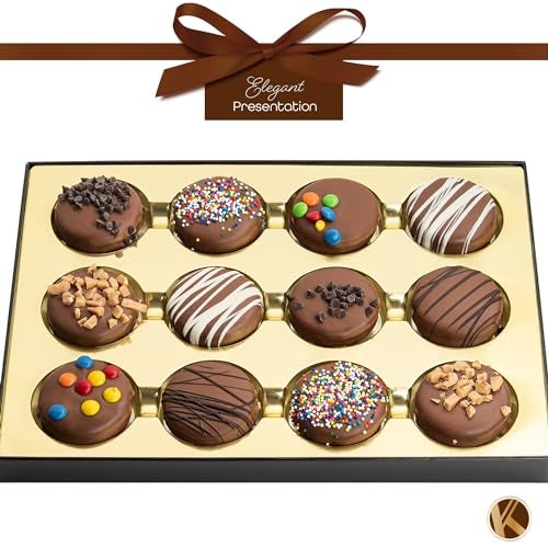 Nut Cravings KREMERY Creamy Chocolate Cravings - Thanksgiving Chocolate Covered Sandwich Cookies & Cream Gift Basket, in Sectional Gift Box (12 Cookies, Assorted Sweet Toppings) Holiday Christmas - Image 2
