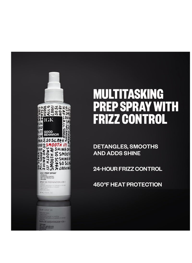 iGK IGK GOOD BEHAVIOR 4-in-1 Prep Spray | Leave In + Detangle + Heat Protectant | Vegan + Cruelty Free |  - Image 2