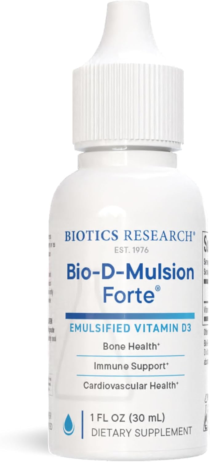 Biotics Research BioDMulsion Forte Liquid Vitamin D Drops 4000 IU  Vitamin D3 2000iu Drop for Adults Best Absorption Strengthens Bones Supports Cardiovascular  Immune System 1 fl oz - Image 1