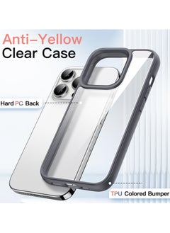 Generic Case for iPhone 16 Pro Max 6.9-Inch, Shockproof Phone Bumper Cover, Solid Color Matte TPU Frame, Anti-Scratch Clear Back (Titanium Grey)  - Image 2