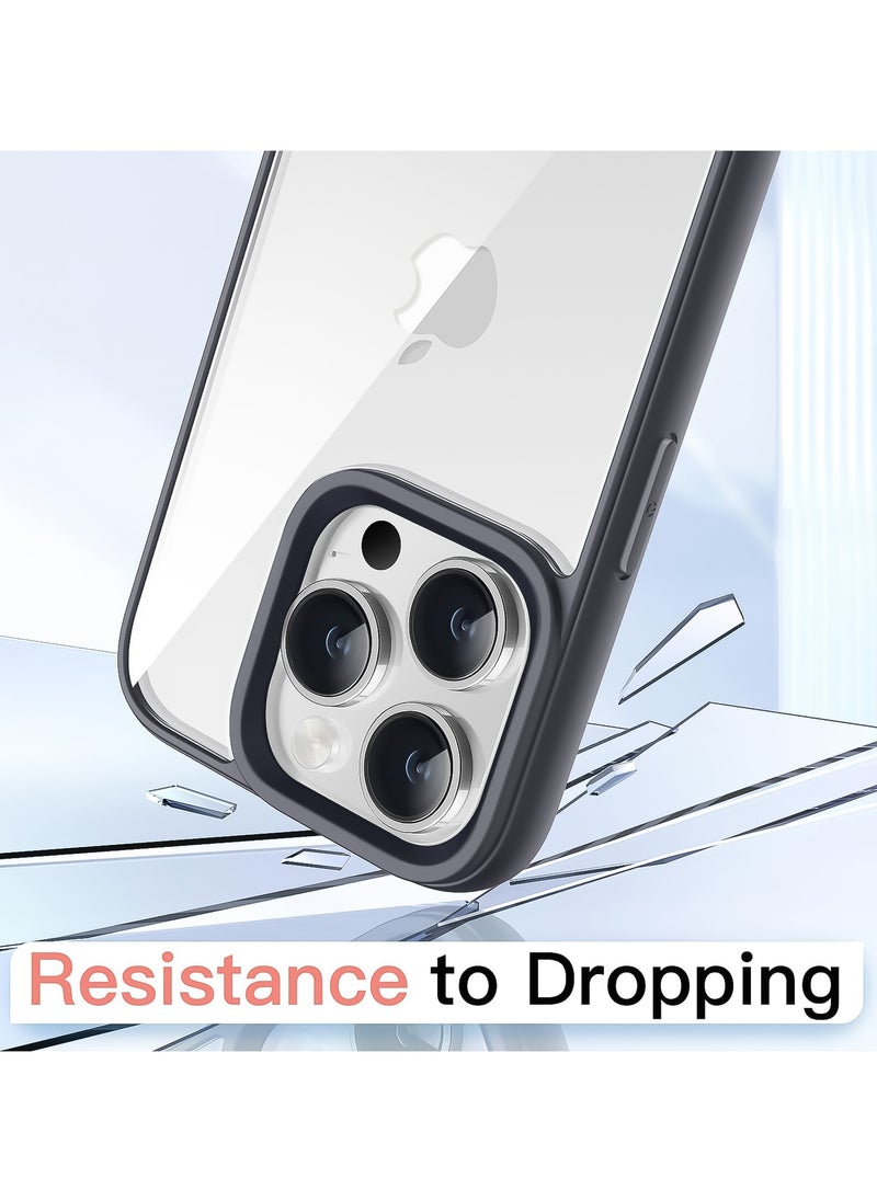 Generic - Case for iPhone 16 Pro Max 6.9-Inch, Shockproof Phone Bumper Cover, Solid Color Matte TPU Frame, Anti-Scratch Clear Back (Titanium Grey) - Image 1