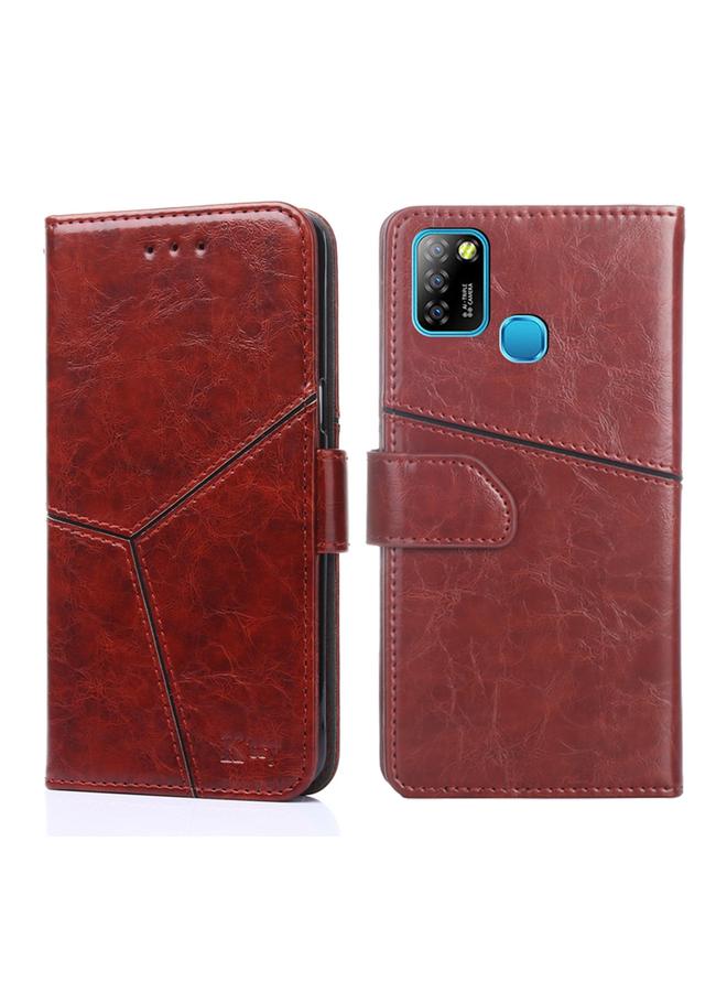 S-TOP Case For Infinix Hot 10 Lite / Smart 5 X657 Geometric Stitching Horizontal Flip Leather Phone Case - Image 4