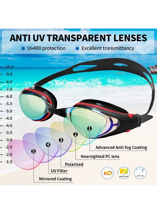 Wave Nearsighted Swim Goggles Shortsighted Optical Swimming Goggles No Leaking Anti Fog Uv Protection For Adult Men Women Youth - Image 3