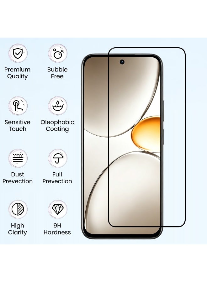 Yunpy [1+1 Packs] for realme C85 4G/5G Tempered Glass Screen Protector with Camera Lens Film, 9H Hardness HD Clear Anti-Scratch Anti-Fingerprint Bubble-Free Case Friendly Screen Protector - Image 4