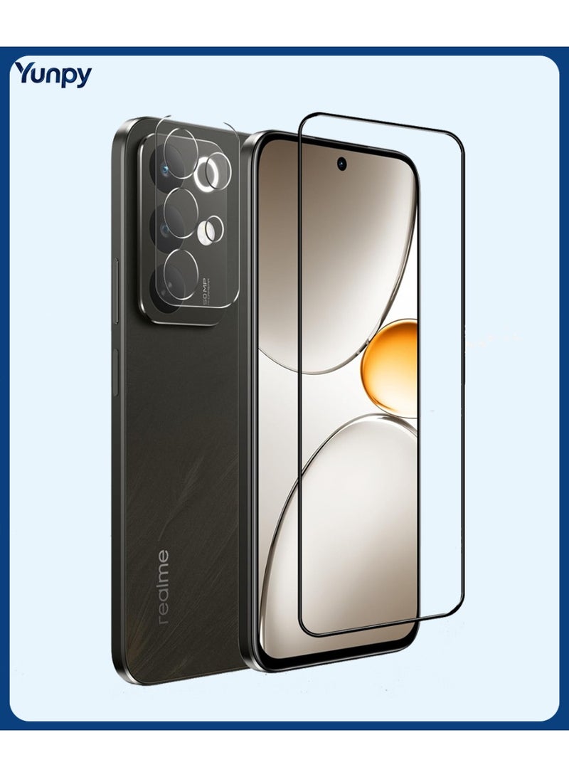 Yunpy [1+1 Packs] for realme C85 4G/5G Tempered Glass Screen Protector with Camera Lens Film, 9H Hardness HD Clear Anti-Scratch Anti-Fingerprint Bubble-Free Case Friendly Screen Protector - Image 1