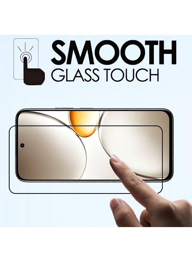 Yunpy [1+1 Packs] for realme C85 4G/5G Tempered Glass Screen Protector with Camera Lens Film, 9H Hardness HD Clear Anti-Scratch Anti-Fingerprint Bubble-Free Case Friendly Screen Protector - Image 2