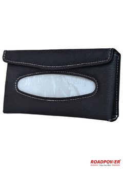 RoadPower Visor Tissue Holder Hanging  For Car Napkin Paper  For Seat Back And Sun Visor Black  - Image 1