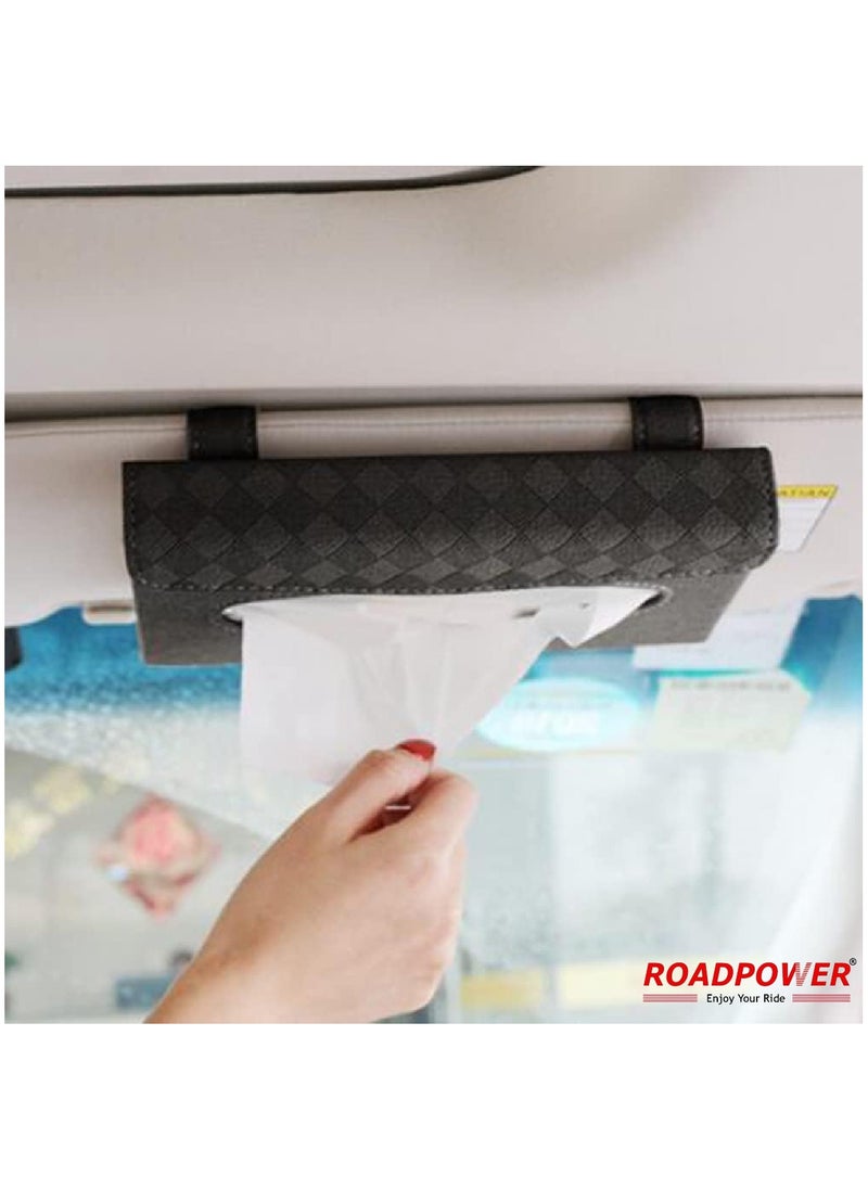 RoadPower Visor Tissue Holder Hanging  For Car Napkin Paper  For Seat Back And Sun Visor Black  - Image 4