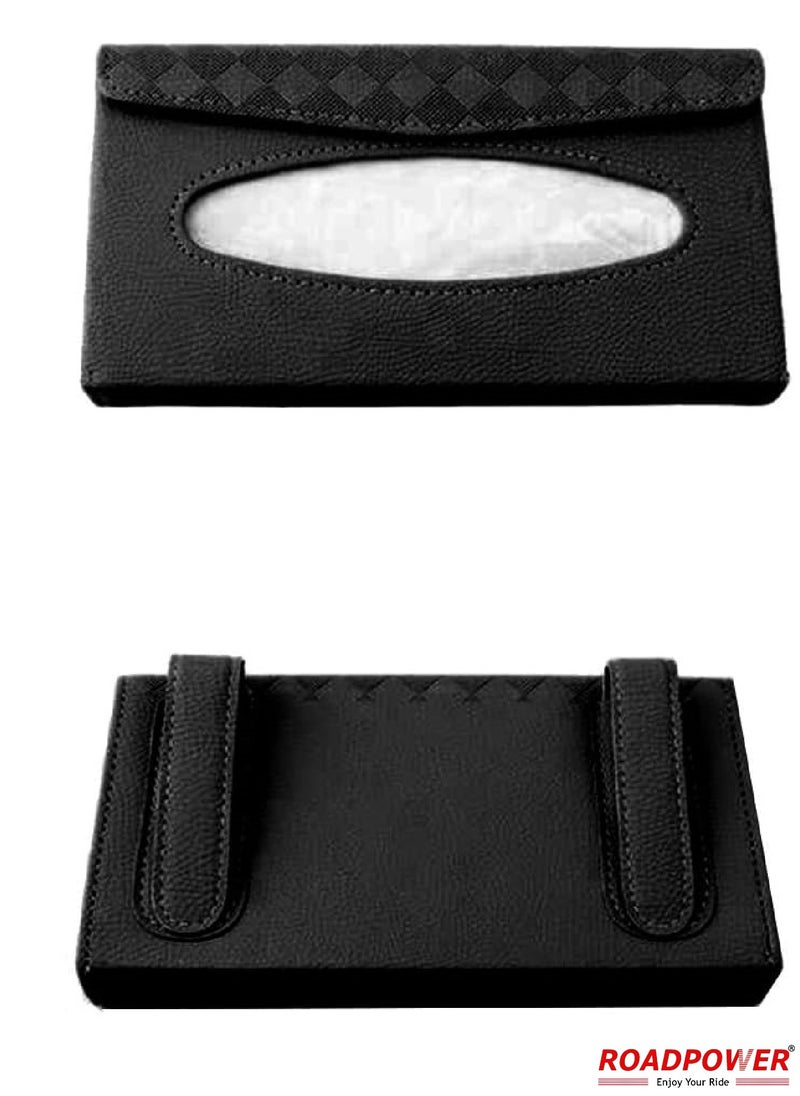 RoadPower Visor Tissue Holder Hanging  For Car Napkin Paper  For Seat Back And Sun Visor Black  - Image 3