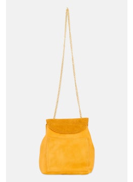Moda Luxe Women Solid Cross Body Bag 21 H x 28 L x 12 W cm, Yellow  - Image 3