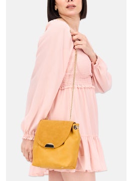 Moda Luxe Women Solid Cross Body Bag 21 H x 28 L x 12 W cm, Yellow  - Image 2