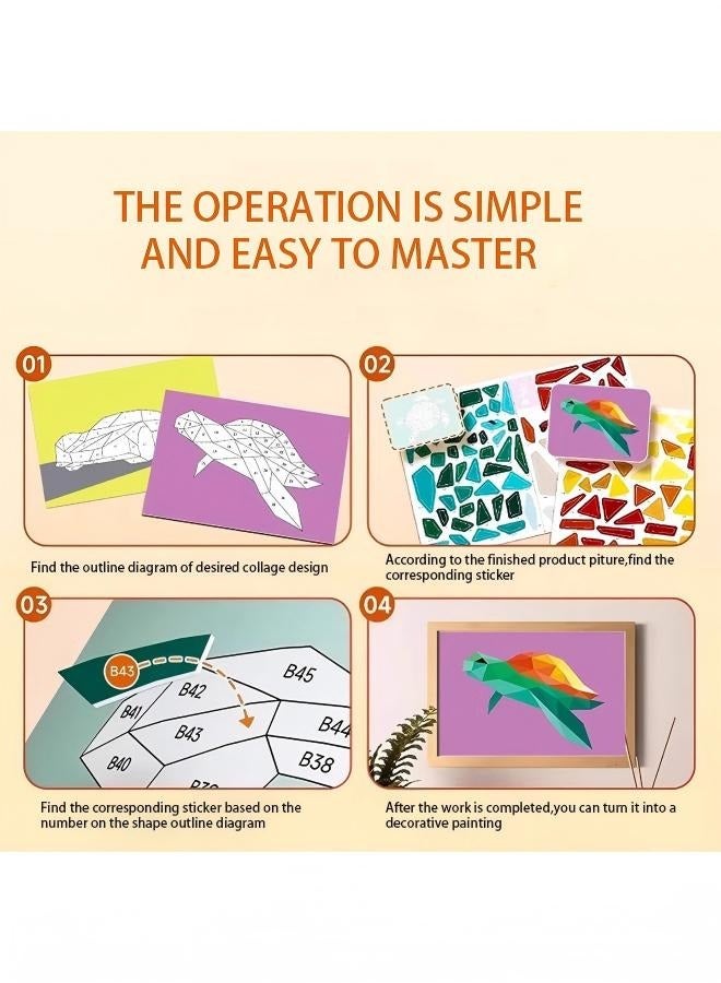 ورقة 3D هندسية ملصقة للأطفال ، 3D بانوراما لعبة اللغز ، DIY ملصقات صورة بانوراما لعبة اللغز للبالغين والأطفال ، تحتوي على 8 بطاقات موضوع ، 8 بطاقات ملحقة ، أميرة حلوة - Image 3