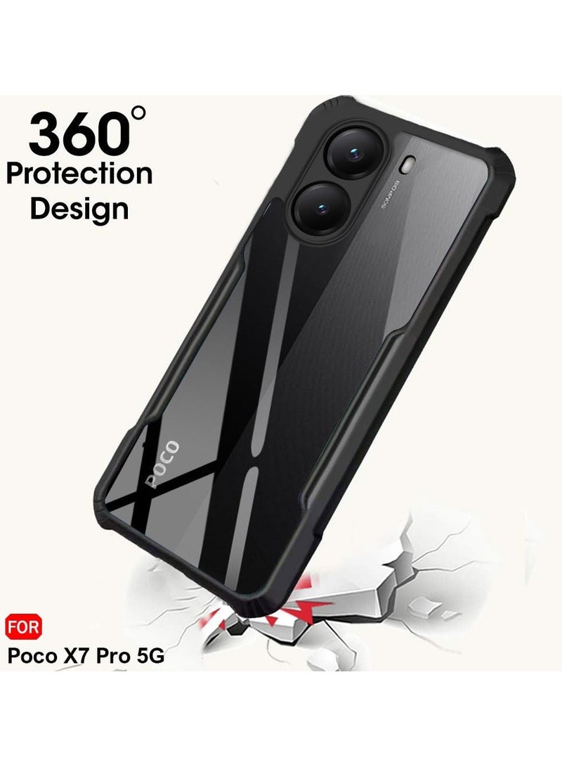 Case for Xiaomi POCO X7 Pro Clear Hard PC Back Cover Case with Shockproof Premium TPU Border 360 Degree Impact Resistant Camera lens Protection non-Yellowing Cover For POCO X7 Pro 5G - Image 3