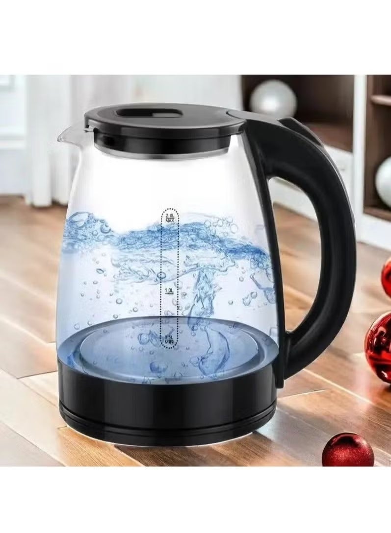 Denx 1.8L Glass Electric Kettle 1500W Fast Boil, Auto Shut-Off & Boil-Dry Protection, Heat-Resistant Handle, Stylish Transparent Design for Home, Kitchen, Office - Image 3