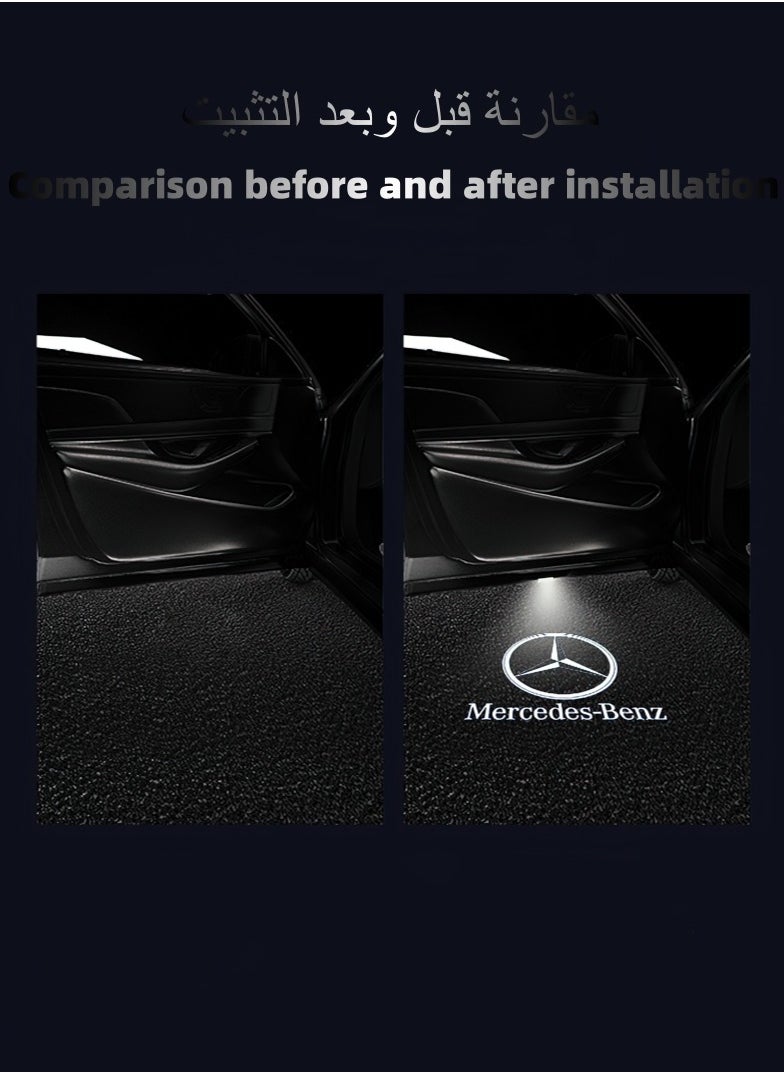 Mercedes-Benz 2 Piece LED Car Door Mercedes Benz Logo Projector Shadow Light Set  - Image 2