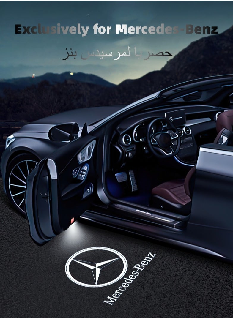 Mercedes-Benz 2 Piece LED Car Door Mercedes Benz Logo Projector Shadow Light Set  - Image 1