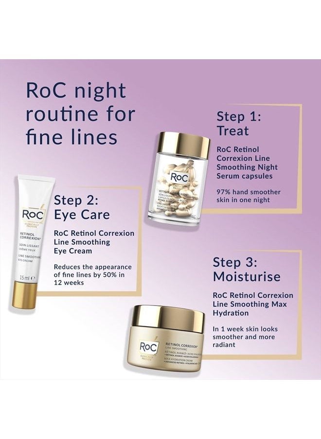 RoC - Retinol Correxion Line Smoothing Night Serum Capsules, Daily Anti-Aging Skin Care Treatment for Fine Lines, Dark Spots, Acne Scars, 10 Count - Image 1