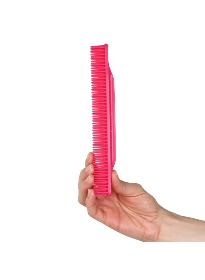 Allegro Combs - 3-Row Detangling Comb, Wide Tooth Curl Defining Brush, Perfect for Women Curly Hair Stylists, Curl Defining Comb, Pink, Made In The USA, 1 Piece - Image 1