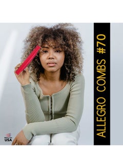 Allegro Combs 3-Row Detangling Comb, Wide Tooth Curl Defining Brush, Perfect for Women Curly Hair Stylists, Curl Defining Comb, Pink, Made In The USA, 1 Piece  - Image 5