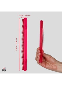 Allegro Combs 3-Row Detangling Comb, Wide Tooth Curl Defining Brush, Perfect for Women Curly Hair Stylists, Curl Defining Comb, Pink, Made In The USA, 1 Piece  - Image 2