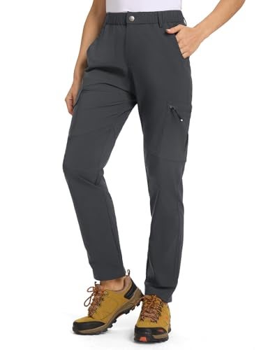 TBMPOY Womens Hiking Cargo Pants Lightweight Water Resistant Quick Dry Fishing Camping Travel Work Pant with 6 Pockets Dark Grey M - Image 1