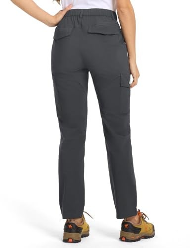 TBMPOY Womens Hiking Cargo Pants Lightweight Water Resistant Quick Dry Fishing Camping Travel Work Pant with 6 Pockets Dark Grey M - Image 3