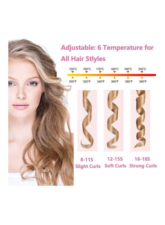 NIBEMINENT Rechargeable Anti-Tangle Hair Curling Wand Multicolour - Image 3